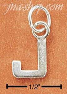 Sterling Silver FINE LINED "J" CHARM