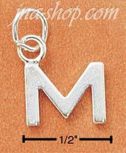 Sterling Silver FINE LINED "M" CHARM