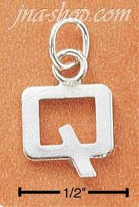 Sterling Silver FINE LINED "Q" CHARM