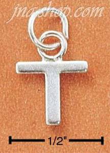 Sterling Silver FINE LINED "T" CHARM
