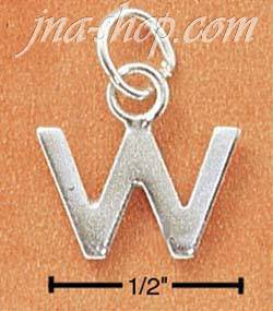 Sterling Silver FINE LINED "W" CHARM