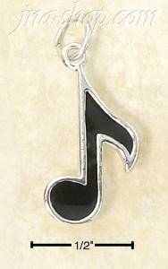 Sterling Silver ENAMELED MUSIC NOTE CHARM