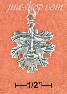 Sterling Silver ANTIQUED GREEN MAN CHARM