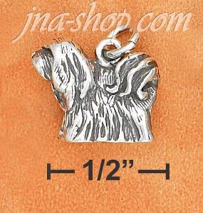 Sterling Silver 3D ANTIQUED LHASA APSO CHARM