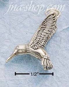 Sterling Silver SMALL ANTIQUED HUMMINGBIRD CHARM