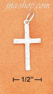 Sterling Silver SQUARE STOCK CROSS W/SCROLL DESIGN CHARM
