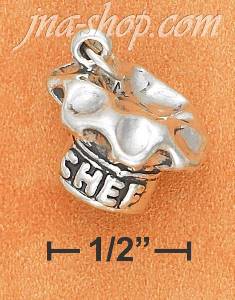 Sterling Silver ANTIQUED "CHEF" HAT CHARM