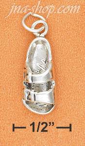 Sterling Silver ANTIQUED DOUBLE STRAP RIGHT SANDAL CHARM