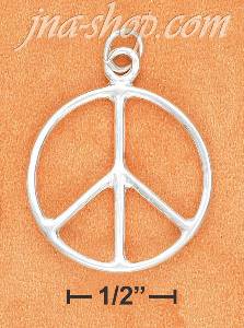 Sterling Silver 23MM HIGH POLISH PEACE SIGN CHARM