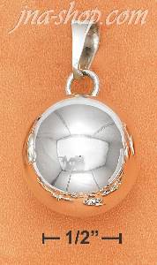 Sterling Silver LARGE HIGH POLISH 20MM ROUND CHIME CHARM