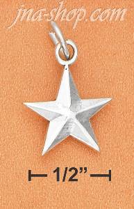 Sterling Silver HIGH POLISHED RAISED ANGLE STAR CHARM