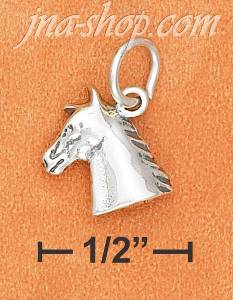 Sterling Silver ANTIQUED SMALL HORSE HEAD CHARM WITH HOLLOW BACK