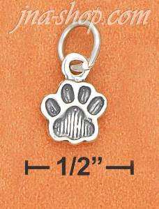 Sterling Silver ANTIQUED SMALL PAWPRINT CHARM