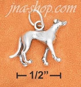 Sterling Silver 3D ANTIQUED GREYHOUND DOG CHARM