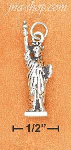 Sterling Silver ANTIQUED 3D STATUE OF LIBERTY CHARM