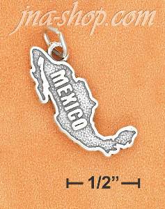 Sterling Silver ANTIQUED "MEXICO" MAP CHARM
