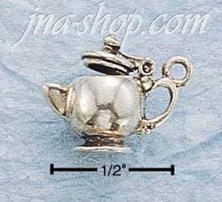 Sterling Silver SMALL 3D TEAPOT CHARM