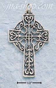 Sterling Silver ANTIQUED CELTIC CROSS CHARM