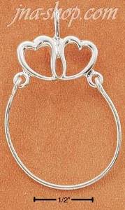 Sterling Silver DOUBLE HEART CHARMHOLDER