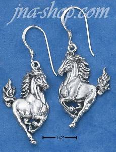 Sterling Silver STALLION EARRINGS ON FRENCH WIRES