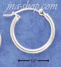 Sterling Silver LIGHTWEIGHT 18MM HOOPS WITH CURVED LOCK EARRINGS