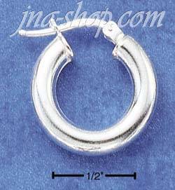 Sterling Silver 18MM HIGH POLISH, 4MM STOCK FRENCH LOCK EARRINGS