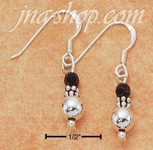 Sterling Silver 6MM BALL W/ BALI DAISIES & FACETED ONYX ON FRENC