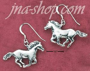 Sterling Silver HORSES IN MOTION FRENCH WIRE EARRINGS