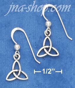 Sterling Silver 5/8" TRINITY KNOT EARRINGS AND BEAD W/ FRENCH WI