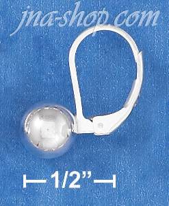 Sterling Silver 8MM STATIONARY BALL EARRING WITH LEVERBACK