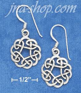 Sterling Silver ANTIQUED 5/8" ROUND CELTIC DESIGN ON FRENCH WIRE