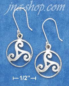 Sterling Silver ANTIQUED 1/2" ROUND CELTIC SCROLLED DESIGN EARRI