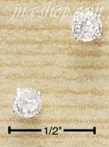 Sterling Silver 4MM ROUND CZ POST EARRINGS