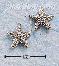 Sterling Silver Starfish Earrings On Stainless Steel Posts And Nuts