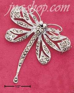 Sterling Silver MARCASITE DRAGONFLY PIN