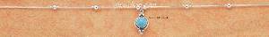 Sterling Silver 16" LIQUID SILVER W/ ROUND TURQUOISE CONCHO DROP