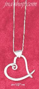 Sterling Silver 16" ITALIAN BOX NECKLACE W/ WHIMSICAL OPEN HEAR