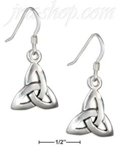 Sterling Silver CELTIC TRINITY KNOT FRENCH WIRE HOOK EARRINGS