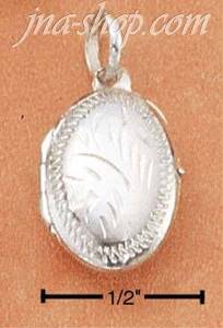 Sterling Silver EXTRA SMALL OVAL ETCHED LOCKET