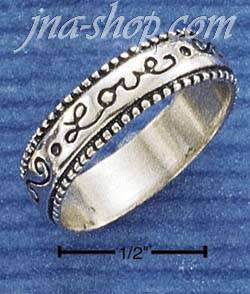 Sterling Silver 5MM "LOVE" BAND W/ COIN EDGE SIZES 4-9