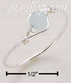 Sterling Silver WIRE RING WITH AVENTURINE BEAD SIZES 4-10