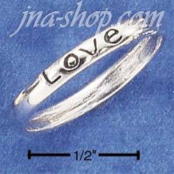 Sterling Silver LIGHTWEIGHT & NARROW (3MM) "LOVE" BAND RING