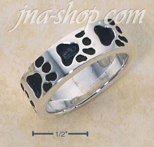 Sterling Silver DOG PAW PRINT BAND
