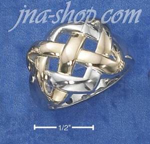 Sterling Silver TWO-TONE CELTIC KNOT RING