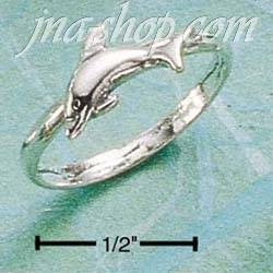 Sterling Silver MINI ANTIQUED DOLPHIN RING SIZES 4-9