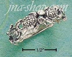 Sterling Silver ANTIQUED TURTLES BAND SIZES 5-10