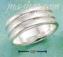 Sterling Silver CORRUGATED WIDE BAND SIZES 5-13