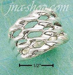Sterling Silver FOUR BAND WAVERING TWISTED WIDE BAND SIZES 5-12