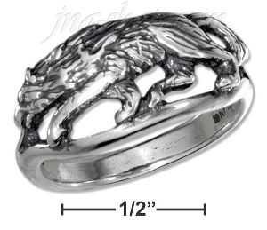 Sterling Silver WOLF RING SIZE 5