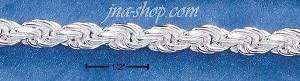 24" Sterling Silver 100 SOLID DC ROPE CHAIN (4MM)